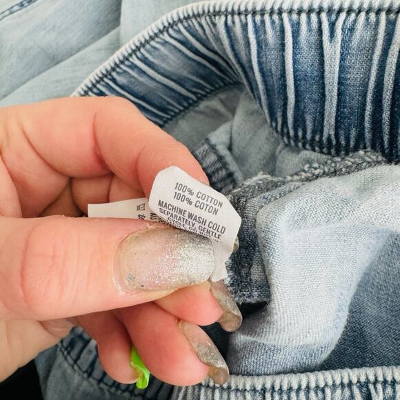 Aerie Denim Blue Jean Straight Leg Drawstring Pants Women’s Size XS - Picture 7 of 8